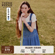 Teenie Weenie小熊連衣裙女2025年夏季新款學(xué)院風(fēng)活力牛仔背帶裙短裙女 淺藍(lán)色 M