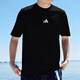 阿迪達斯（adidas）T恤男士 夏季新款情侶運動(dòng)服半袖潮流寬松透氣純黑色白色純棉短袖 純棉材質(zhì)-黑色 S 【165-170cm/110-120斤】