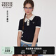 Teenie Weenie小熊女裝POLO領(lǐng)毛衣2025夏新款時(shí)髦簡(jiǎn)約老錢(qián)撞色短袖 藏青色 M