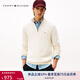 TOMMY HILFIGER【半拉鏈小高領(lǐng)】25新款秋冬男純棉平紋立領(lǐng)商務(wù)休閑針織衫 【休閑合身版】米白色AEF XS （推薦：120斤以下）