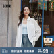 森馬長袖襯衫女中長款靈動開叉2025春夏輕盈襯衣白色109125105006