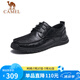 駱駝（CAMEL） 復古擦色牛皮耐磨軟底大頭休閑商務(wù)皮鞋男 G13S201051 黑色 41 