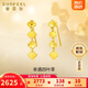 賽菲爾黃金耳墜女5G足金幸運(yùn)四葉草魚鱗片耳釘耳飾送女友 約3.1克 一對