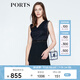 PORTS寶姿 新品 女裝優(yōu)雅無袖V領(lǐng)流蘇連衣裙LN8D123KWB008 黑色 S (4)