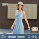森馬（Semir）連衣裙女簡約度假風(fēng)吊帶裙2025夏法式收腰高級感長裙107425114040