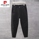 皮爾卡丹（pierre cardin）休閑褲子男夏季薄款潮流百搭韓版修身小腳褲純棉小個(gè)子錐形九分褲 黑色百搭九分褲（品質(zhì)） 32 130-140斤