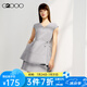 G2000【可機洗】G2000女裝SS24商場新款舒適配腰帶層次感傘形V領連衣裙 暗坑紋-棕色V領35寸 36