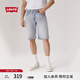 Levi's李維斯25年春夏新款男士簡約休閑405經(jīng)典直筒復(fù)古牛仔短褲 淺藍色 32 (12)