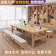 維斯雅瀾客廳純實(shí)木書桌學(xué)生家用雙層大桌子初中生學(xué)習(xí)桌圖書館閱覽室桌椅 單桌：180*80*75板厚5cm