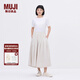 無(wú)印良品（MUJI）IDEE 女式 平紋 寬版褲 褲子女款休閑褲女裝裙褲 闊腿褲 夏季 淺灰色 均碼