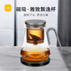 尚明玻璃內膽磁旋飄逸杯泡茶壺茶水分離過濾沖茶具套裝家用辦公沏茶壺 【強烈推薦】恒溫寶+槍黑色 800ml