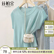 絲柏舍簡(jiǎn)約針織衫2025夏季新款女裝時(shí)圓領(lǐng)套頭優(yōu)雅螺紋上衣S52X4177Z