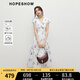 紅袖100%棉連衣裙2025夏季新款女裝【靜謐藍(lán)語(yǔ)】收腰小飛袖V領(lǐng)長(zhǎng)裙 白底藍(lán)花674 L