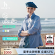 HAZZYS哈吉斯女裝 2025春季新款女士【PHIZ系列】輕薄防曬連帽休閑夾克 藍色BL L (165/88A 40)