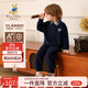 Classic Teddy男童套裝兒童衛(wèi)衣衛(wèi)褲2件套中童裝秋翻領(lǐng)polo上衣格子套 深藍(lán) 130
