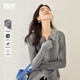 對白（DUIBAI）灰色漸變翻領(lǐng)針織衫女2026春新款設計感小眾開(kāi)叉氣質(zhì)顯瘦毛衣 灰色漸變 M