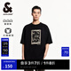 杰克·瓊斯（JACK&JONES）男裝25年短袖T恤男士夏季重磅純棉潮流寬松oversized白黑色半袖t E40黑色 常規(guī) 寬松版，卡碼拍小 M