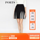 PORTS寶姿  新品女裝簡約黑白撞色魚尾裙擺半身裙LA8K250FZX003 黑色混色 M