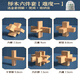 魯班鎖10-15歲孔明鎖全套小學(xué)生智力鎖解扣榫卯積木6兒童玩具 櫸木六件套[難度一]送全套圖解