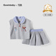 可英 GOWINBABY女童套裝兔子套裝半身裙2025夏季裙子兒童T恤女寶可愛(ài)公主裙 灰色 100 cm