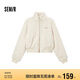 森馬（Semir）外套女短款顯高小個(gè)子溫柔氣質(zhì)2024冬季立領(lǐng)毛絨夾克109724108006