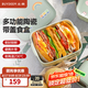北鼎（Buydeem）陶瓷飯盒豬豬盒便攜便當盒保鮮盒帶飯餐盒微波爐可用蒸鍋烤箱適用 18cm 淺杉綠