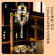 日本日料店同款清酒冰酒壺冷酒器頂針滴漏式溫酒壺龍頭紅酒醒酒器 冰酒器【金色】+4個杯