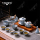 唐帕（TANGPA）汝窯茶具開片陶瓷功夫茶杯套裝家用高端側(cè)把泡茶壺蓋碗景德鎮(zhèn)茶具 菩提蓮心 禮盒裝