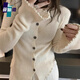 莜仙格美拉德慵懶風純色不規(guī)則針織衫女秋冬新款修身顯瘦打底衫內搭上衣 杏色 L 建議 100-115斤