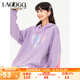 lagogo甜美顯白紫色連帽衛(wèi)衣女拉谷谷春秋季新款時(shí)尚百搭寬松上衣 紫色(Q1) M 160/38
