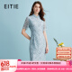 愛特愛（EITIE）新中式立領修身顯瘦蕾絲連衣裙夏季新款旗袍女裙B2407332 晴空藍33 L 165