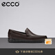 愛步（ECCO）*豆豆鞋男 樂福鞋一腳蹬皮鞋商務(wù)休閑鞋牛皮男鞋 S輕巧莫克540514 可可棕54051401482 42