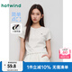熱風（Hotwind）女士t恤正肩短袖25年夏季新款刺繡小花修身顯瘦百搭打底衫短T恤女 60淺灰 M