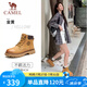 駱駝（CAMEL）王俊凱同款馬丁靴戶外工裝大黃靴女 GF122W7790 金黃 37