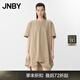 JNBY/江南布衣25夏新品連衣裙短袖圓領(lǐng)A型休閑泡泡裙5P4G11970 269/綠卡其 S