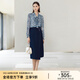 顏域氣質(zhì)職業(yè)不規(guī)則半身裙女秋裝2024新款休閑百搭一步裙子中長款 深藍(lán) XL/42