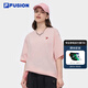 FILA FUSION斐樂章昊同款情侶款針織短袖衫2025夏新款寬松純棉涼感T恤 綺水粉-LP S 165/88A/S