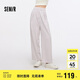 森馬（Semir）休閑褲女質(zhì)感慕斯褲慵懶垂感秋季寬松軟糯肌理闊腿褲107524127005