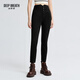 深呼吸DEEP BREATH女裝造型高腰三扣小腳休閑牛仔長(cháng)褲女A100280 黑 L (4)