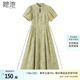 她池新中式連衣裙2025夏裝新女裝國風(fēng)立領(lǐng)盤(pán)扣泡泡袖中長(cháng)裙