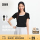 森馬（Semir）短袖t恤女短款假兩件百搭上衣25夏裝顯瘦U領套頭衫109325100015
