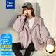 唐獅（TonLion）2023女棉衣oversize仿兔毛工裝外套 輕紗紫 S 