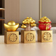 冠珺號新中式招財進(jìn)寶擺件入戶(hù)玄關(guān)客廳電視柜辦公室家居裝飾品開(kāi)業(yè)禮物 多財多福三件套【大號金色】