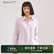 GANT甘特春夏女士襯衣簡約氣質(zhì)復(fù)古條紋透氣亞麻休閑長袖襯衫 519淺紫 34