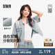 森馬（Semir）森柔牛仔|商場同款牛仔襯衫女短款寬松2025新款夏季分割襯衣圓領(lǐng) 牛仔淺黃泥染80331 M