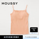 moussy 女裝新款U型領(lǐng)帶胸墊修身針織吊帶衫女010GSS80-0400 131淺橙色 均碼