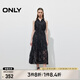 ONLY2025春季新款浪漫風(fēng)無袖翻領(lǐng)收腰長裙連衣裙女|125107092 H1Z黑色 M