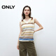 ONLY2025夏季新款彩虹條紋鏤空無(wú)袖V領(lǐng)背心針織衫女|12533H001 A03蘆筍綠色 L