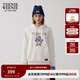 Teenie Weenie小熊秋冬裝學(xué)院風(fēng)藍色T恤索羅娜加絨連帽衛衣套頭衫 象牙白 S (160)