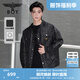 BOY LONDON【迷幻搖滾】秋季男女同款滿印金標夾克襯衫外套N23901 黑色 M